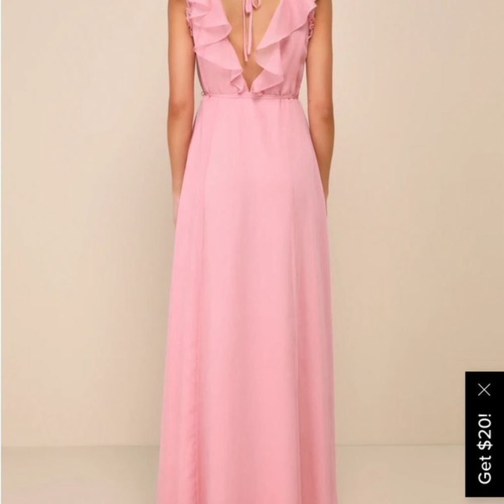 Lulu's Pink Ruffled Backless Dress